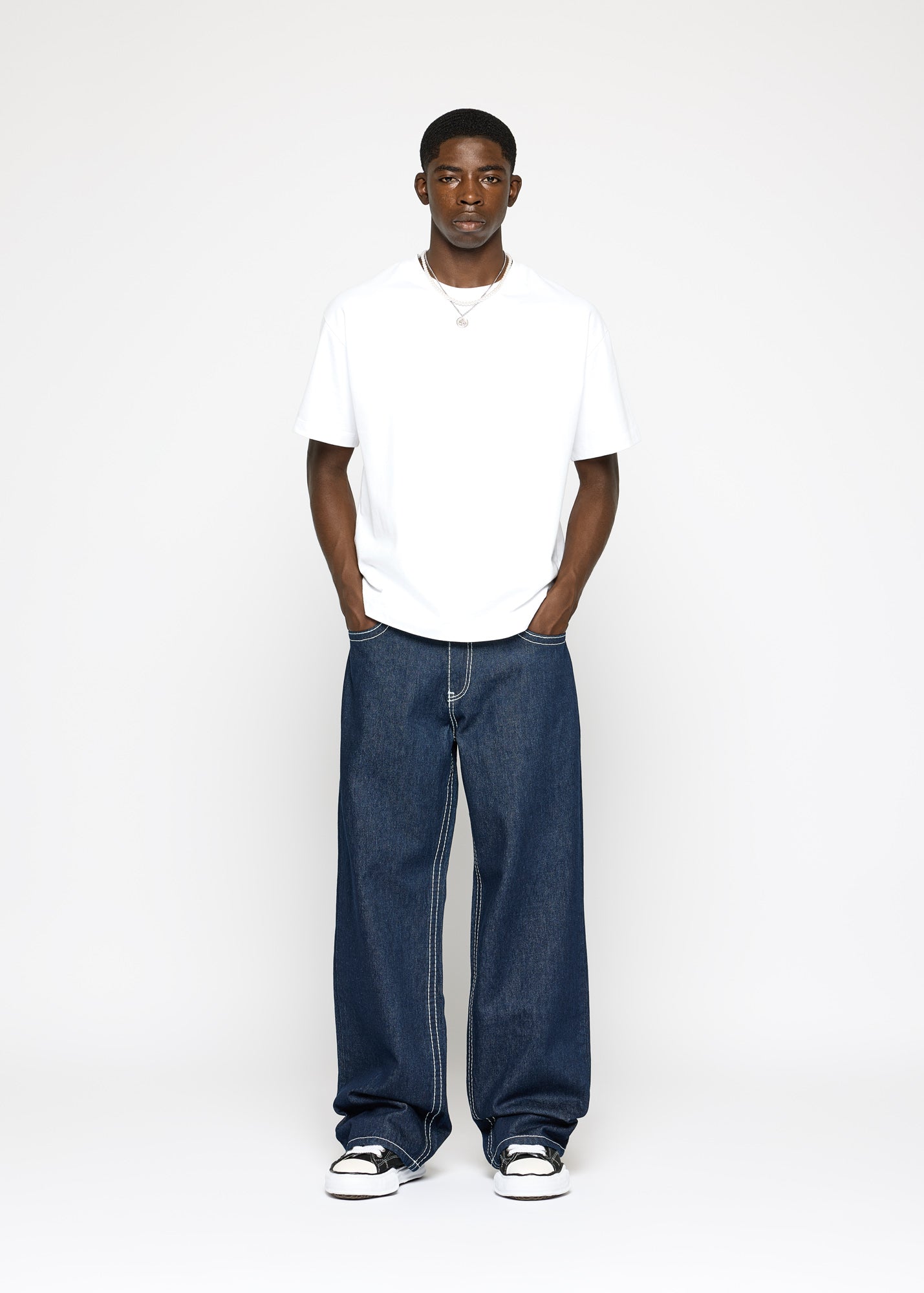 Vince Contrast Baggy Jeans